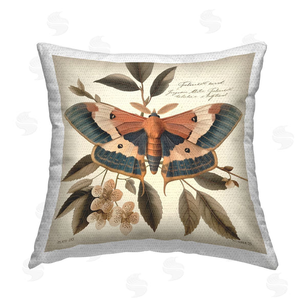 Stupell Industries Steve Hunziker | Enchanting Moth & Plant Printed Throw Pillow