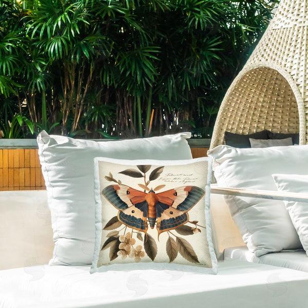 Stupell Industries Steve Hunziker | Enchanting Moth & Plant Printed Throw Pillow