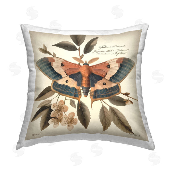 stupell industries Steve Hunziker | Enchanting Moth & Plant Printed Throw Pillow