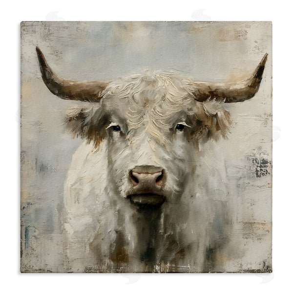 stupell industries Steve Hunziker | Fluffy Longhorn Cattle Wall Art