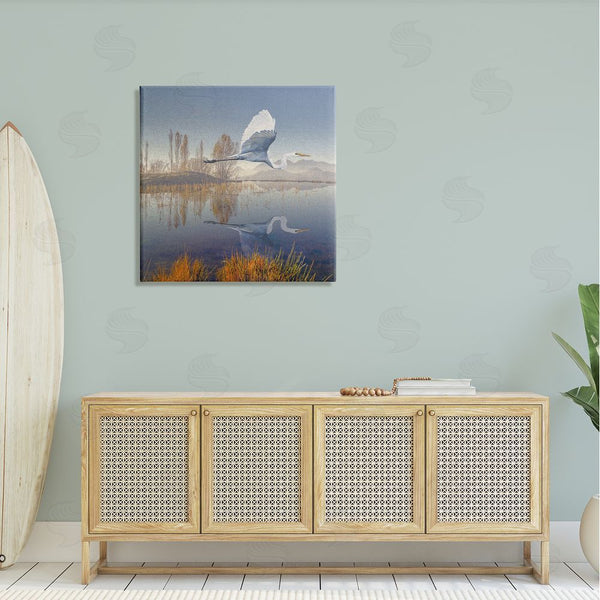 Stupell Industries Steve Hunziker | Heron Flying Lake Reflection Wall Art