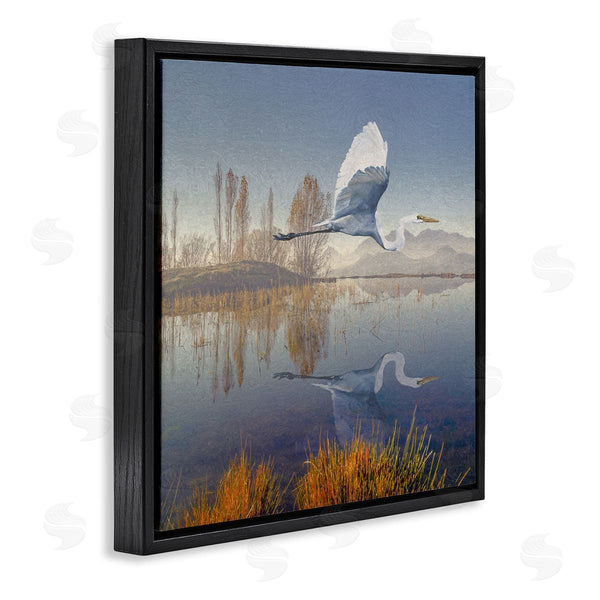 Stupell Industries Steve Hunziker | Heron Flying Lake Reflection Wall Art