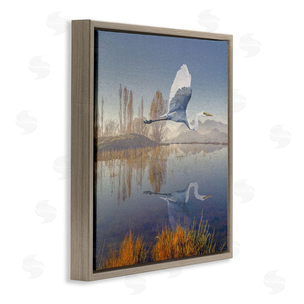 Stupell Industries Steve Hunziker | Heron Flying Lake Reflection Wall Art