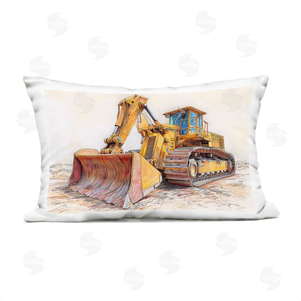 Stupell Industries Steve Hunziker | Industrial Bulldozer Drawing Throw Pillow