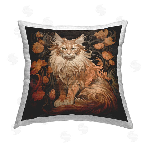 Stupell Industries Steve Hunziker | Maine Coon Cat Portrait Printed Throw Pillow
