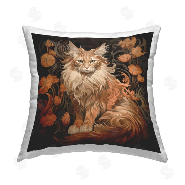 stupell industries Steve Hunziker | Maine Coon Cat Portrait Printed Throw Pillow
