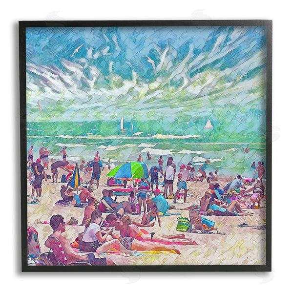 Stupell Industries Steve Hunziker | Modern People On Beach