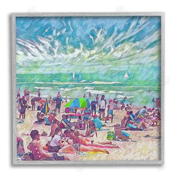 Stupell Industries Steve Hunziker | Modern People On Beach