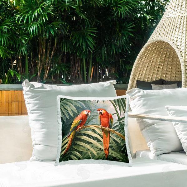 Stupell Industries Steve Hunziker | Parrot Duo In Rainforest Printed Throw Pillow