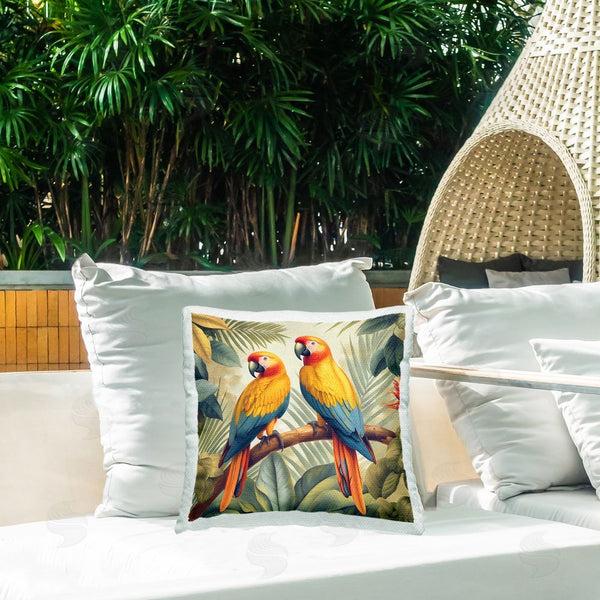 Stupell Industries Steve Hunziker | Parrot Duo On Branch Printed Throw Pillow