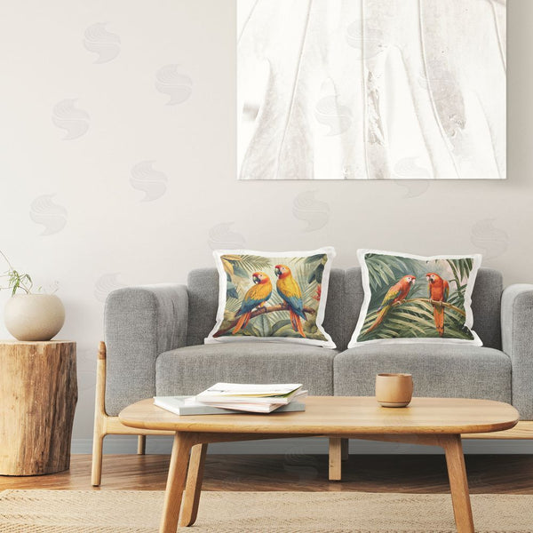 Stupell Industries Steve Hunziker | Parrots Resting On Branches Printed Throw Pillow Set
