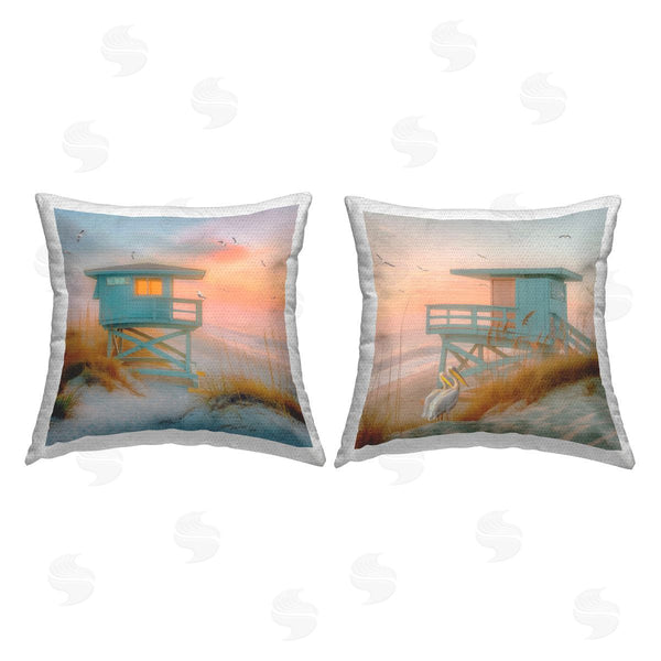 Stupell Industries Steve Hunziker | Pastel Coastal Charm Printed Throw Pillow Set