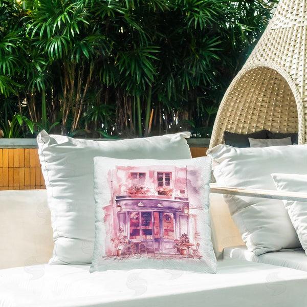 Stupell Industries Steve Hunziker | Pink Bistro Caf� Printed Throw Pillow
