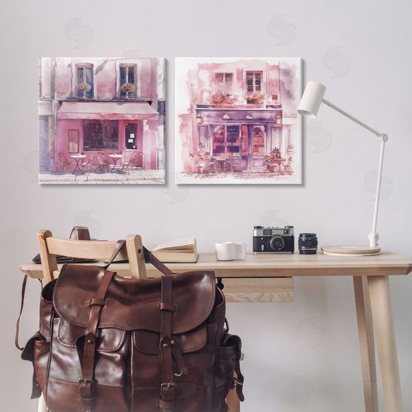 Stupell Industries Steve Hunziker | Pink Outdoor Café Tables Wall Art