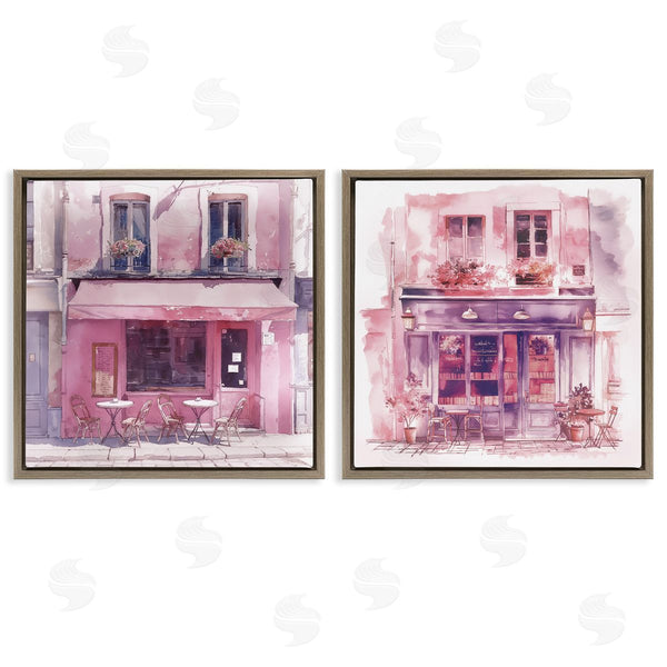 Stupell Industries Steve Hunziker | Pink Outdoor Café Tables Wall Art