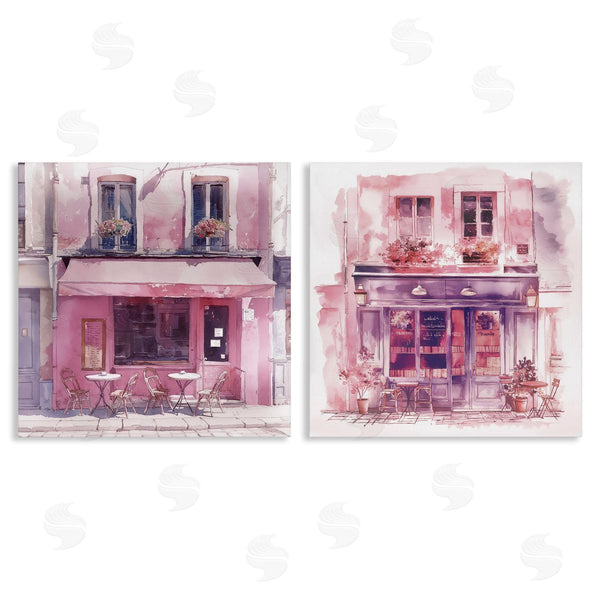 stupell industries Steve Hunziker | Pink Outdoor Café Tables Wall Art