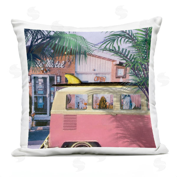 Stupell Industries Steve Hunziker | Retro Summer Vacation Van Printed Throw Pillow