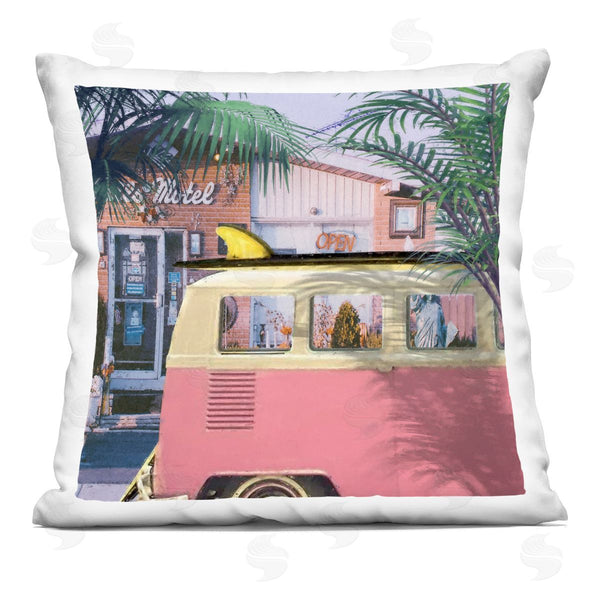 stupell industries Steve Hunziker | Retro Summer Vacation Van Printed Throw Pillow