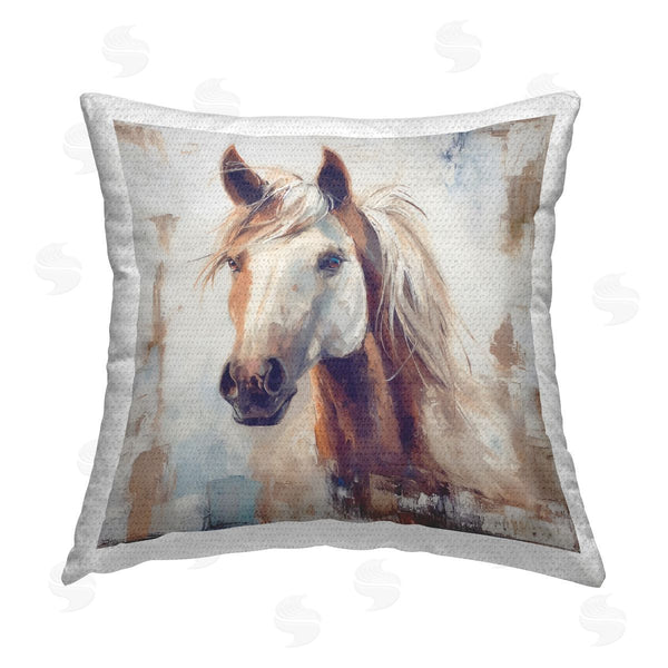 Stupell Industries Steve Hunziker | Rustic Horse Impression Printed Throw Pillow