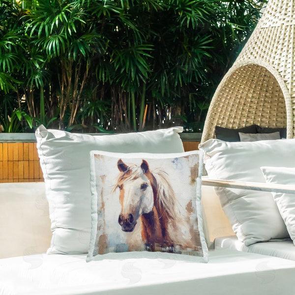 Stupell Industries Steve Hunziker | Rustic Horse Impression Printed Throw Pillow