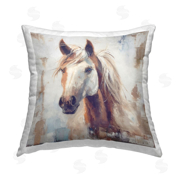 stupell industries Steve Hunziker | Rustic Horse Impression Printed Throw Pillow