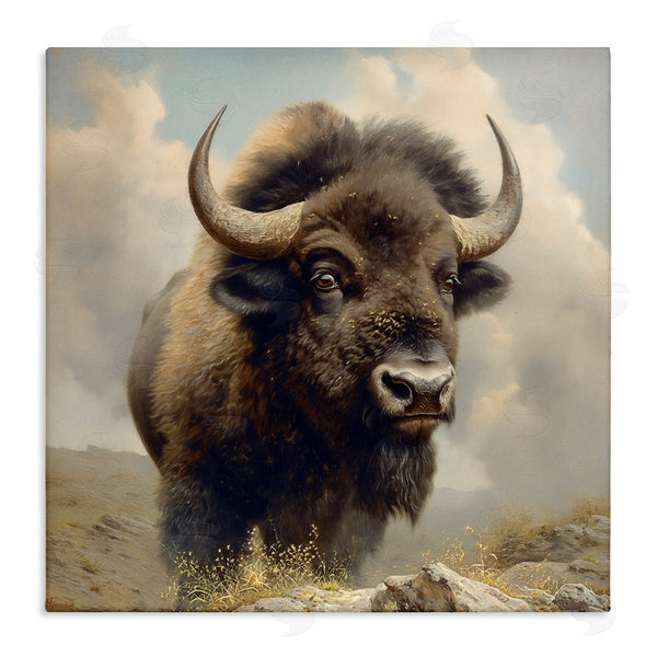 stupell industries Steve Hunziker | Strong Bison Horns Wall Art