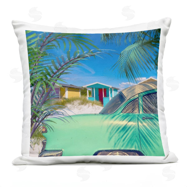 Stupell Industries Steve Hunziker | Tropical Beach Vacation Palms Printed Throw Pillow