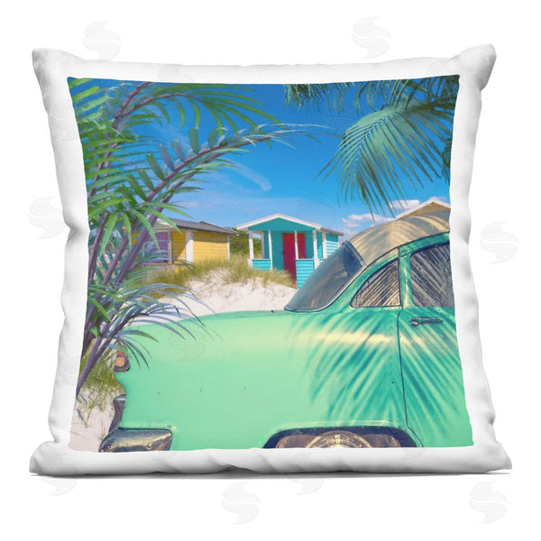 stupell industries Steve Hunziker | Tropical Beach Vacation Palms Printed Throw Pillow