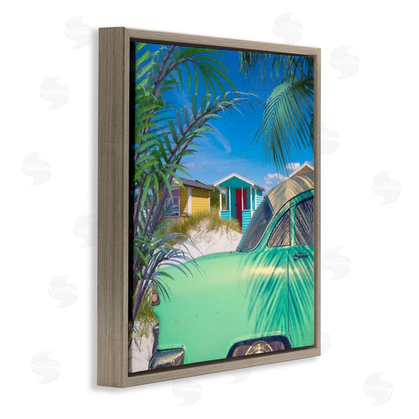 Stupell Industries Steve Hunziker | Vintage Car Coastal Vacation Cottages Wall Art