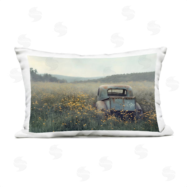 Stupell Industries Steve Hunziker | Vintage Pickup In Daisy Field Printed Throw Pillow