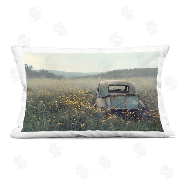 stupell industries Steve Hunziker | Vintage Pickup in Daisy Field Printed Throw Pillow