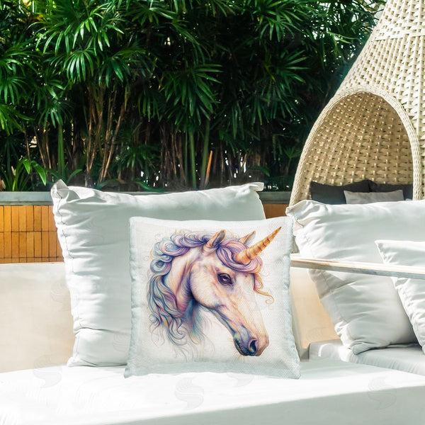 Stupell Industries Steve Hunziker | Waving Mane Unicorn Printed Throw Pillow