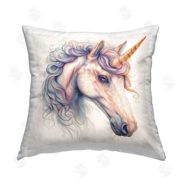 stupell industries Steve Hunziker | Waving Mane Unicorn Printed Throw Pillow