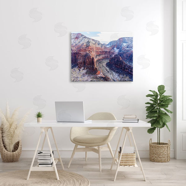 Stupell Industries Steve Smith | Desert Canyon Road Arid Vegetation Cliffs Landscape Wall Art