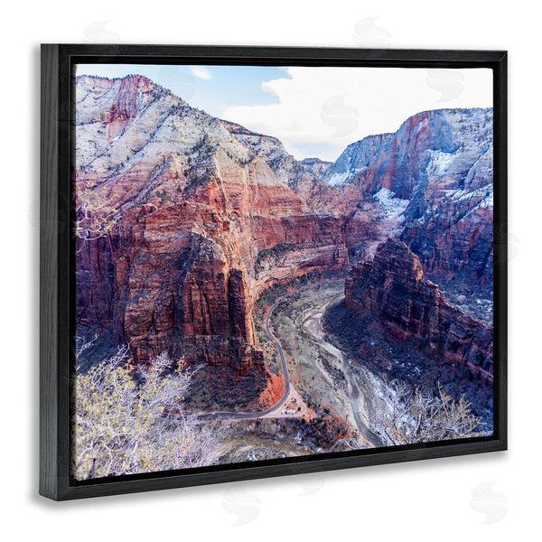 Stupell Industries Steve Smith | Desert Canyon Road Arid Vegetation Cliffs Landscape Wall Art