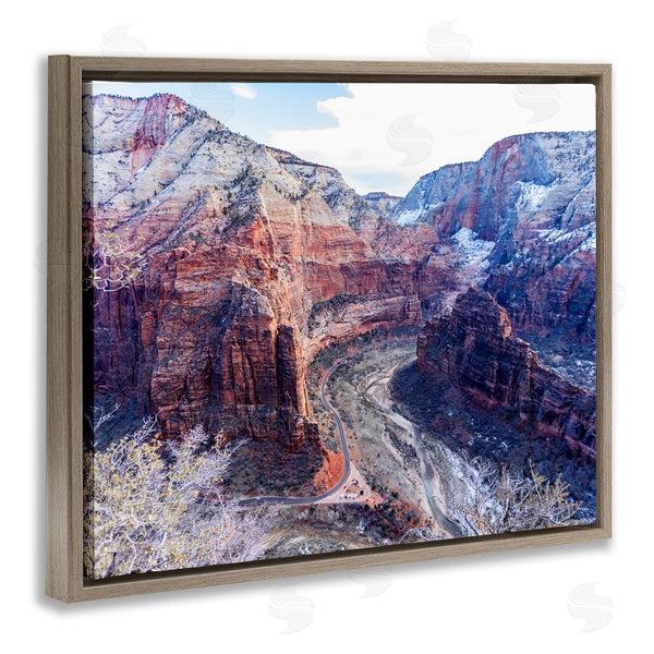 Stupell Industries Steve Smith | Desert Canyon Road Arid Vegetation Cliffs Landscape Wall Art