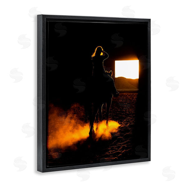 Stupell Industries Steve Smith | Equestrian Horse Jockey Silhouette Vivid Light Flare Wall Art