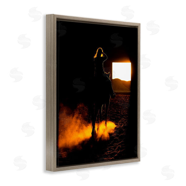 Stupell Industries Steve Smith | Equestrian Horse Jockey Silhouette Vivid Light Flare Wall Art