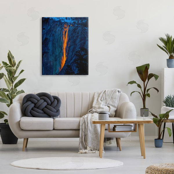 Stupell Industries Steve Smith | Lava Flowing Snowy Mountain Side Rock Cliffs Wall Art