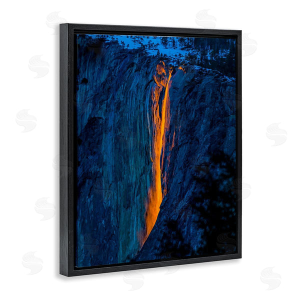 Stupell Industries Steve Smith | Lava Flowing Snowy Mountain Side Rock Cliffs Wall Art