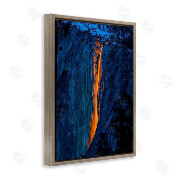 Stupell Industries Steve Smith | Lava Flowing Snowy Mountain Side Rock Cliffs Wall Art