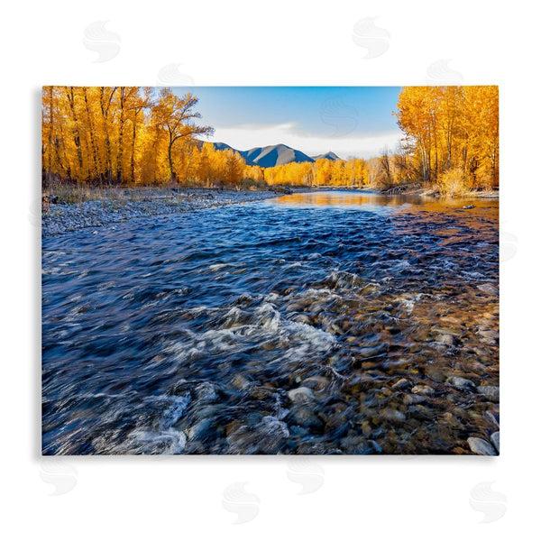 stupell industries Steve Smith | Serene Babbling Brook Foliage Surrounding Lake Water Wall Art