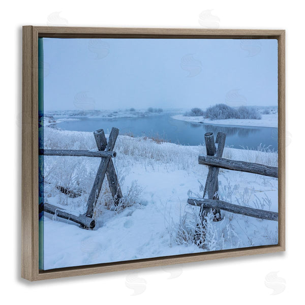 Stupell Industries Steve Smith | Snow Covered Fields Country Fences Winter Landscape Wall Art