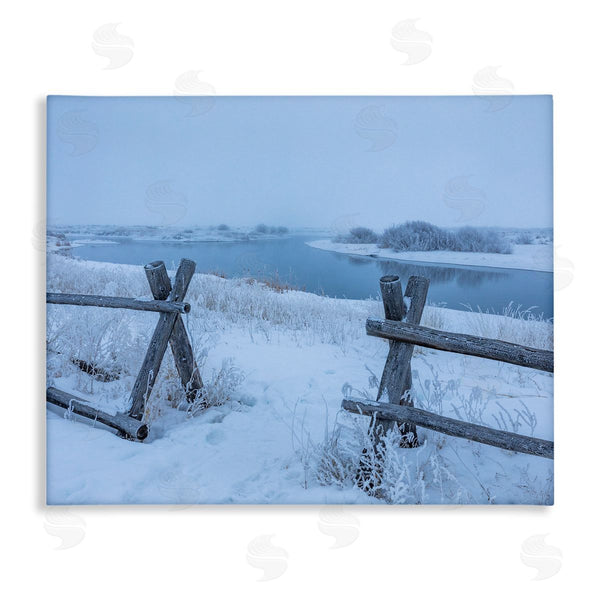 stupell industries Steve Smith | Snow Covered Fields Country Fences Winter Landscape Wall Art