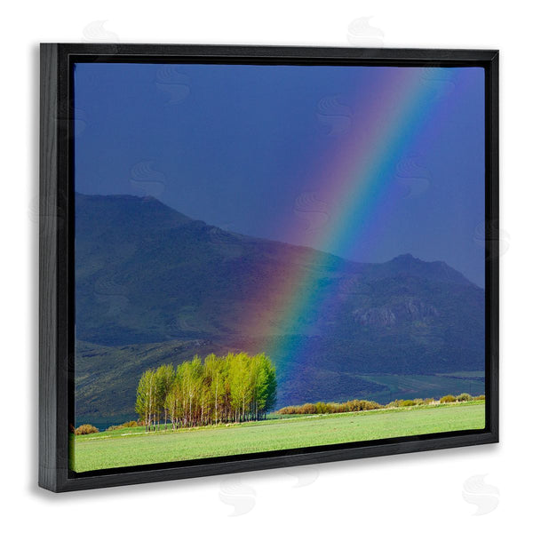 Stupell Industries Steve Smith | Uplifting Rainbow Rays Tree Grove Mountain Landscape Wall Art