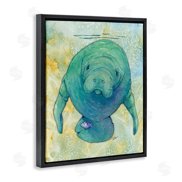 Stupell Industries Steve Vanderbosch | Green Manatee Underwater
