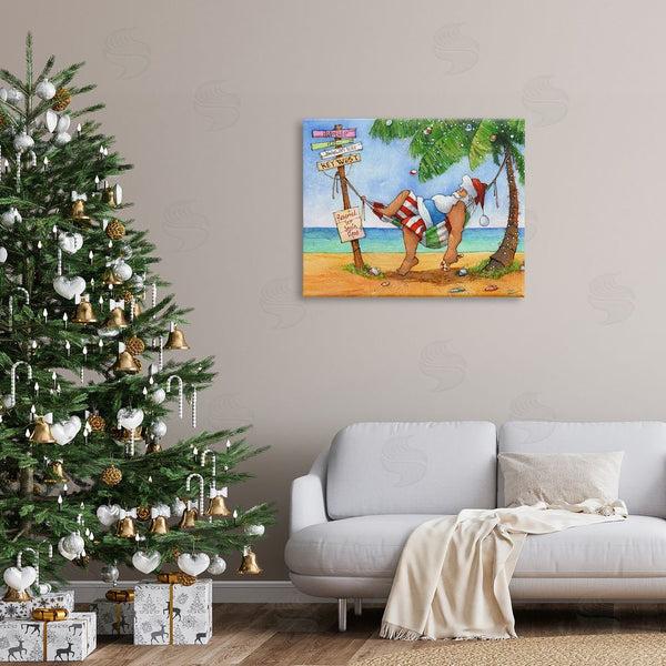 Stupell Industries Steve Vanderbosch | Tropical Santa Claus Wall Art