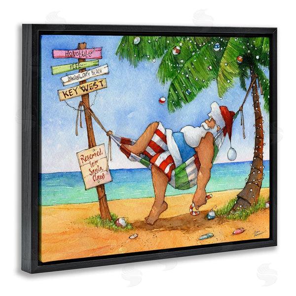 Stupell Industries Steve Vanderbosch | Tropical Santa Claus Wall Art