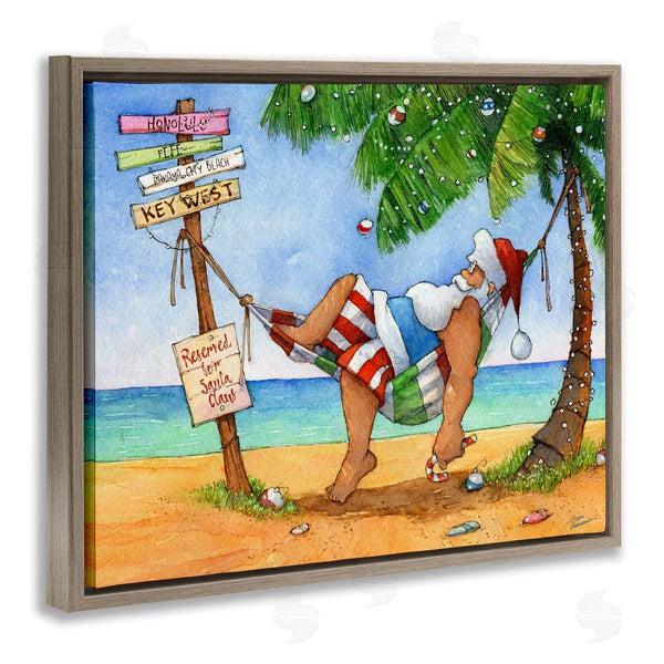 Stupell Industries Steve Vanderbosch | Tropical Santa Claus Wall Art