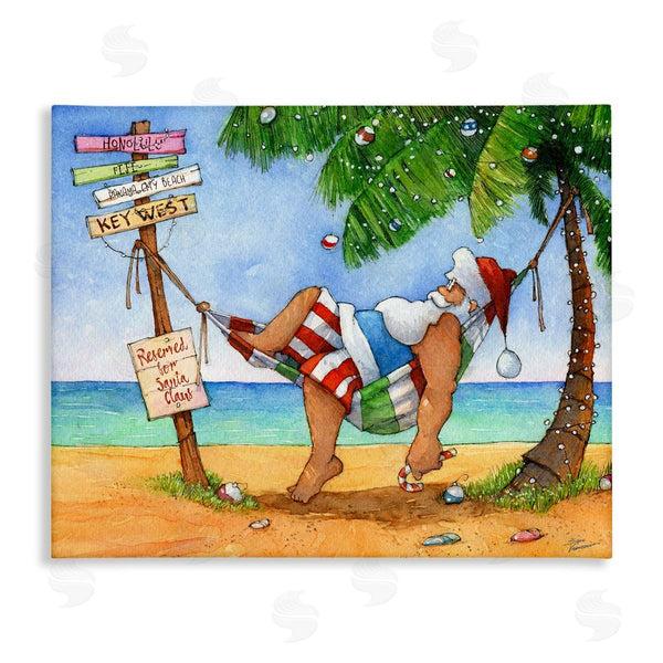 stupell industries Steve Vanderbosch | Tropical Santa Claus Wall Art
